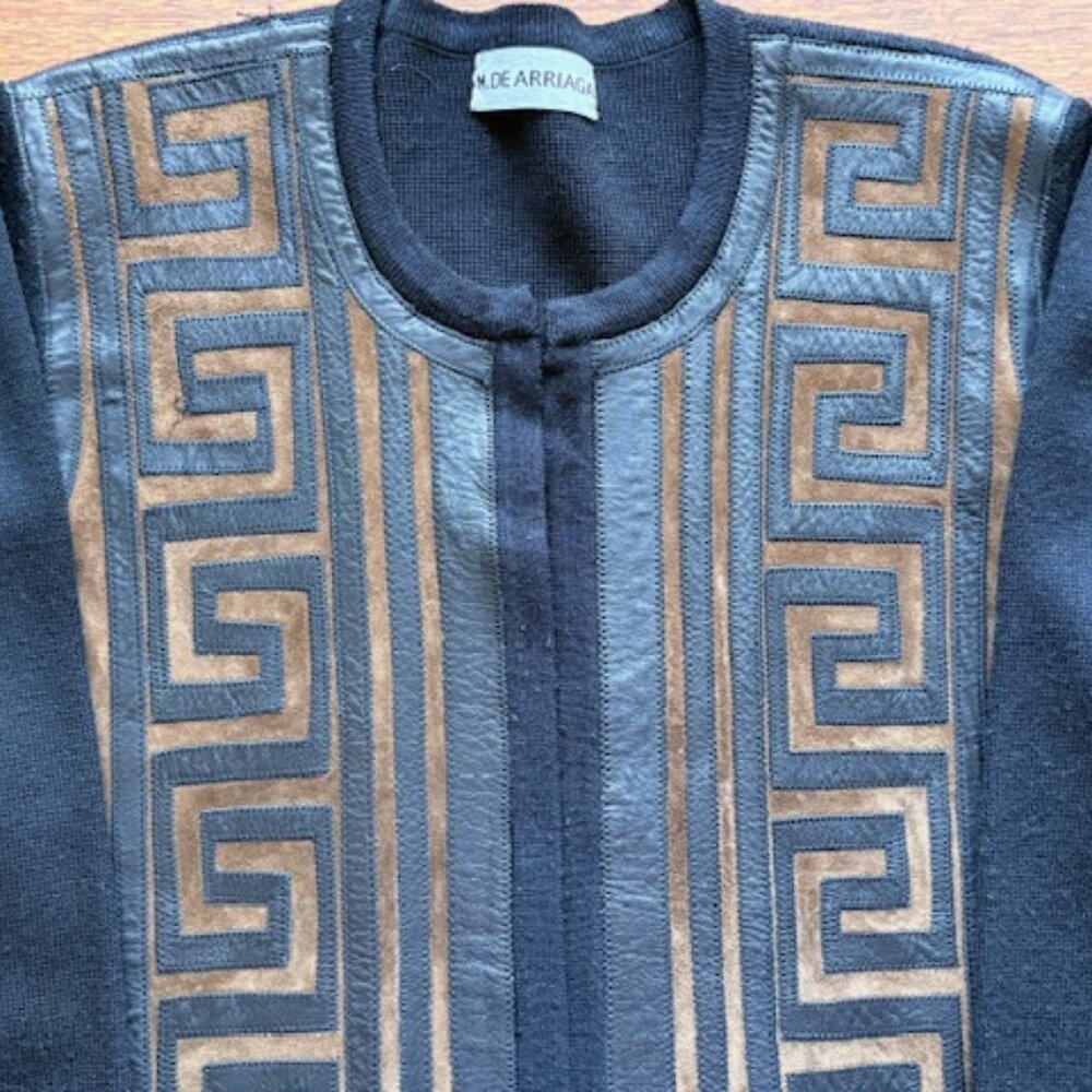 MARSHA DE ARRIAGA Vintage leather jacket / coatigan - Equestrian - Large